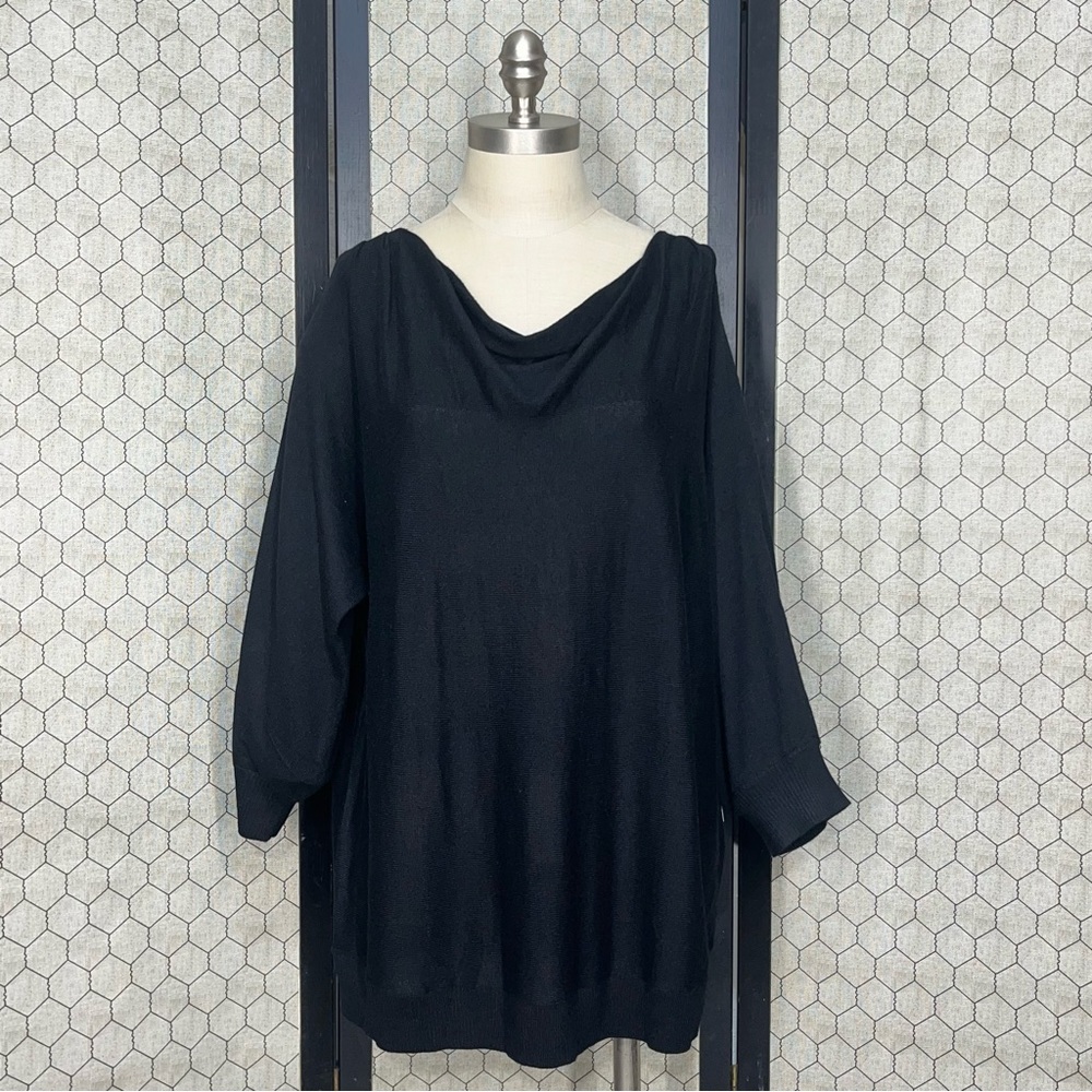 Chico’s Touch of Cashmere Drape NK 3 Qtr. Sleeve Pullover Top